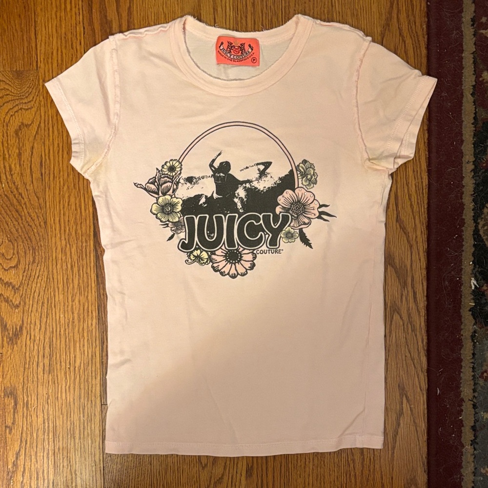 Juicy Couture Light Pink Floral Graphic Tee